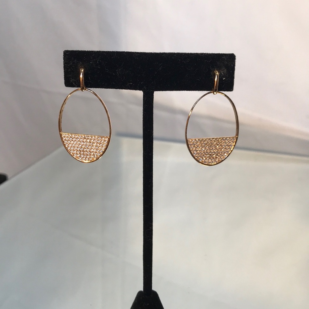 Authentic Swarovski crystal rose gold earrings - Picture 3 of 5